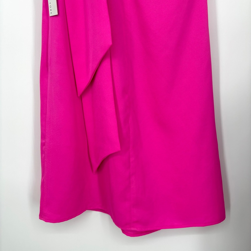 NWT Nicole Miller Hot Pink One Shoulder Bow Mini Dress Sz‎ 2 Cocktail Prom Hoco - Picture 8 of 12
